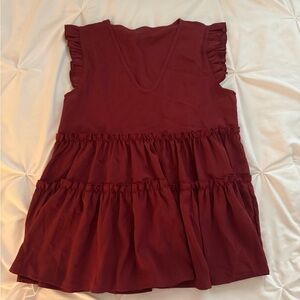 Ruffled Burgundy Women’s Top